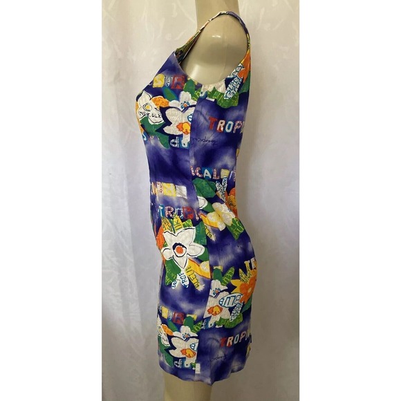 Jams World Dress Sundress Floral Sleeveless Scoop Neck Sheath Purple Siz… - Picture 3 of 7